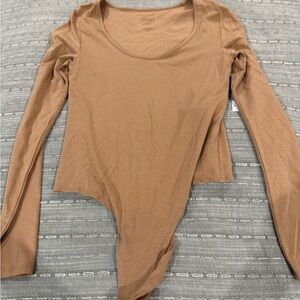 Banana Republic Tan Long Sleeve Bodysuit
